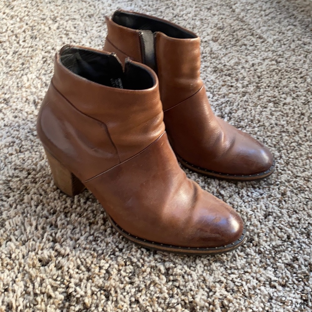 Paul Green Chestnut Leather Booties